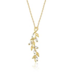 pilelistore 925 Ayar Gümüş Gold Sarmaşık Kadın Gümüş Kolye