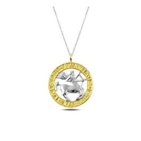 Pilelistore 925 Ayar Gümüş Gold Yay Burcu Gümüş Kolye