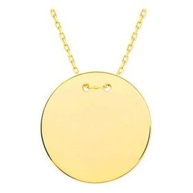 Pilelistore 925 Ayar Gümüş Gold Yuvarlak Plaka Kolye