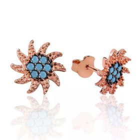 Pilelistore 925 Ayar Gümüş Güneş Çivili Küpe