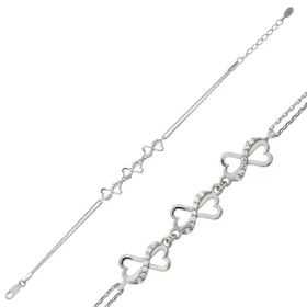 Pilelistore 925 Ayar Gümüş Kalpli Sonsuzluk Bileklik
