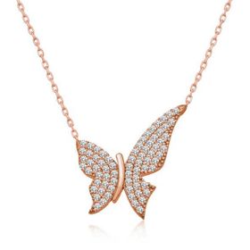 pilelistore 925 Ayar Gümüş Kelebek Kadın Gümüş Kolye