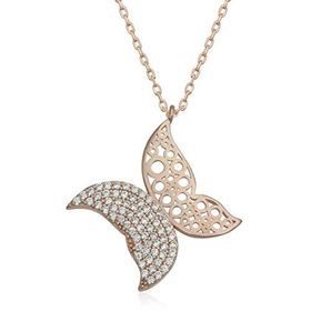 pilelistore 925 Ayar Gümüş Kelebek Kadın Gümüş Kolye