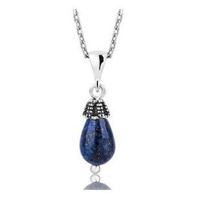 pilelistore 925 Ayar Gümüş Lapis Doğal Taş Kadın Gümüş Kolye