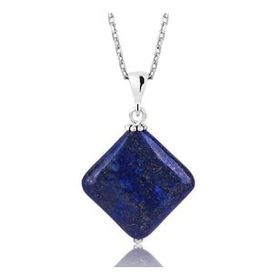 pilelistore 925 Ayar Gümüş Lapis Doğal Taş Kadın Gümüş Kolye