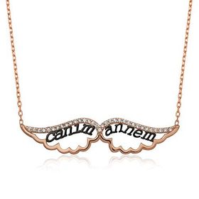 pilelistore 925 Ayar Gümüş Melek Canım Annem Kadın Gümüş Kolye