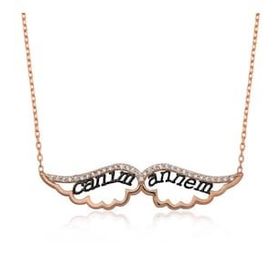pilelistore 925 Ayar Gümüş Melek Canım Annem Kadın Gümüş Kolye