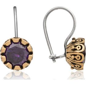 Pilelistore 925 Ayar Gümüş Mor Otantik Küpe
