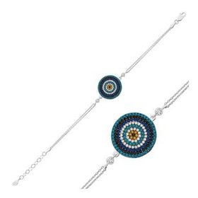 Pilelistore 925 Ayar Gümüş Nazar Bileklik