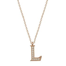 pilelistore 925 Ayar Gümüş Rose L Harfi Kadın Gümüş Kolye