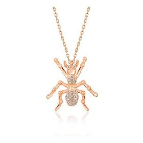 Pilelistore 925 Ayar Gümüş Rose Örümcek Kadın Gümüş Kolye