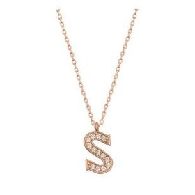 pilelistore 925 Ayar Gümüş Rose S Harfi Kadın Gümüş Kolye
