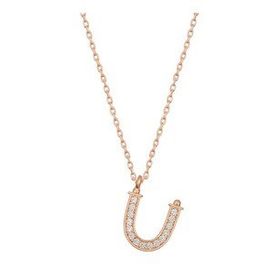 pilelistore 925 Ayar Gümüş Rose U Harfi Kadın Gümüş Kolye
