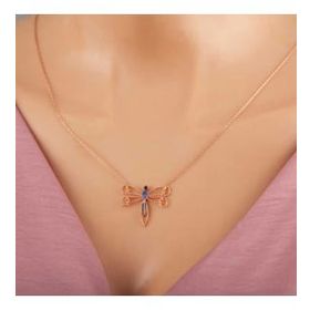 Pilelistore 925 Ayar Gümüş Rose Yusufçuk Kadın Gümüş Kolye