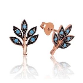 Pilelistore 925 Ayar Gümüş Sevgi Dalı Çivili Küpe