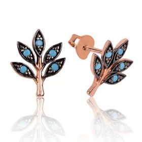 Pilelistore 925 Ayar Gümüş Sevgi Dalı Çivili Küpe
