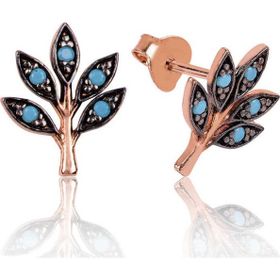 Pilelistore 925 Ayar Gümüş Sevgi Dalı Çivili Küpe