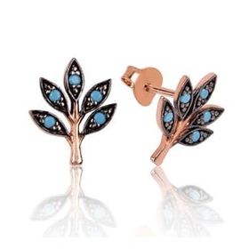 Pilelistore 925 Ayar Gümüş Sevgi Dalı Çivili Küpe