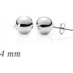 Pilelistore 925 Ayar Gümüş Top 4 mm Küpe