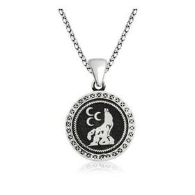 Pilelistore 925 Ayar Gümüş Üç Hilal Kurt Gümüş Kolye