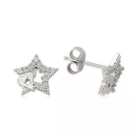 Pilelistore 925 Ayar Gümüş Yıldız Çivili Küpe
