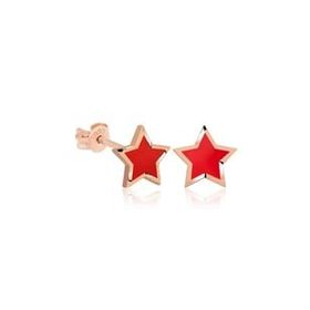 Pilelistore Gümüş Fosforlu Kırmızı Yıldız Küpe