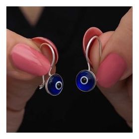 Pilelistore Gümüş Sallantılı Nazar Kadın Küpe