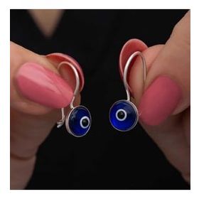 Pilelistore Gümüş Sallantılı Nazar Kadın Küpe
