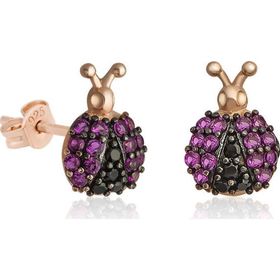 Pilelistore Gümüş Uğur Böceği Küpe