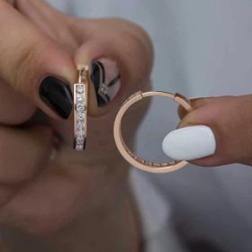 Pilelistore Gümüş Zirkon Taşlı Halka Kadın Küpe