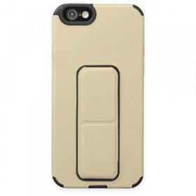 pilelistore iPhone 6 Mega Standlı Gold Silikon Kılıf