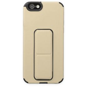 pilelistore iPhone 6 Mega Standlı Gold Silikon Kılıf