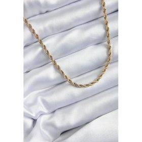 pilelistore TJ-BKO7973 316L Çelik Gold Renk 60 cm Burgu Model Kadın Kolye