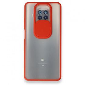 pilelistore Xiaomi Mi 10T Lite Palm Buzlu Kamera Sürgülü Silikon Kırmızı Kılıf
