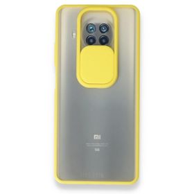 pilelistore Xiaomi Mi Palm Buzlu Kamera Sürgülü Silikon Sarı 10T Lite Kılıf