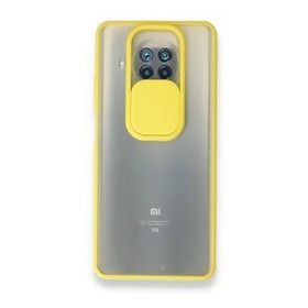 pilelistore Xiaomi Mi Palm Buzlu Kamera Sürgülü Silikon Sarı 10T Lite Kılıf