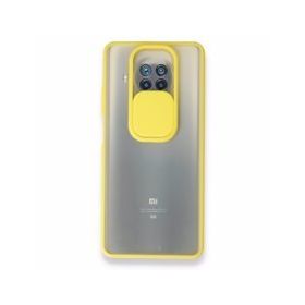 pilelistore Xiaomi Mi Palm Buzlu Kamera Sürgülü Silikon Sarı 10T Lite Kılıf