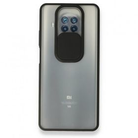 pilelistore Xiaomi Mi Palm Buzlu Kamera Sürgülü Silikon Siyah 10T Lite Kılıf