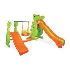 Pilsan Çift Kaydıraklı Dinozor Salıncak Seti