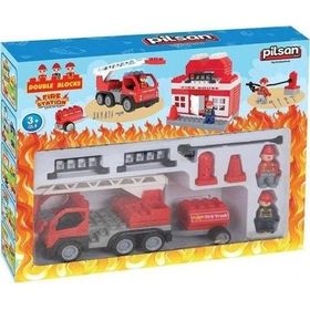 Pilsan Oyuncak 03 610 Double Blocks İtfaiye Seti