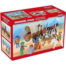Pilsan Oyuncak 04 003 Mini Mekanik Seri 3 Kovboy Arabası
