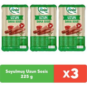 Pınar 3x225 gr Soyulmuş Uzun Sosis