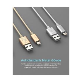 Pineng PN-305 Altın 2 m Lightning Data Kablosu