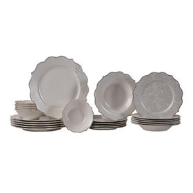 Pink And More 24 Adet Premium Çiçek Tasarımı Kemik Çin Yemek Takımı Seti