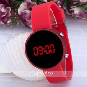 Pinkoli ST-303611 Metalik Kırmızı Dijital Kız Çocuk Saati