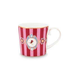 PIP STUDIO Love Birds Çizgili Kırmızı Pembe 150 ml Porselen Kupa