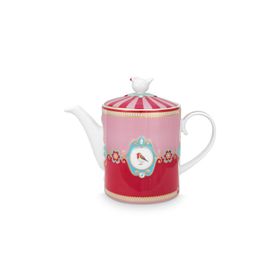 PIP STUDIO Love Birds Collection 1.3 lt Kırmızı Pembe Porselen Demlik