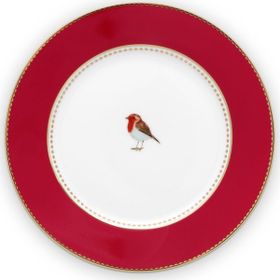 PIP STUDIO Love Birds Collection 17 cm Kırmızı Pembe Porselen Pasta Tabağı