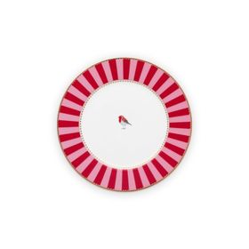 PIP STUDIO Love Birds Collection 17 cm Kırmızı Pembe Porselen Pasta Tabağı