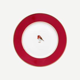 PIP STUDIO Love Birds Collection 17 cm Kırmızı Pembe Porselen Pasta Tabağı